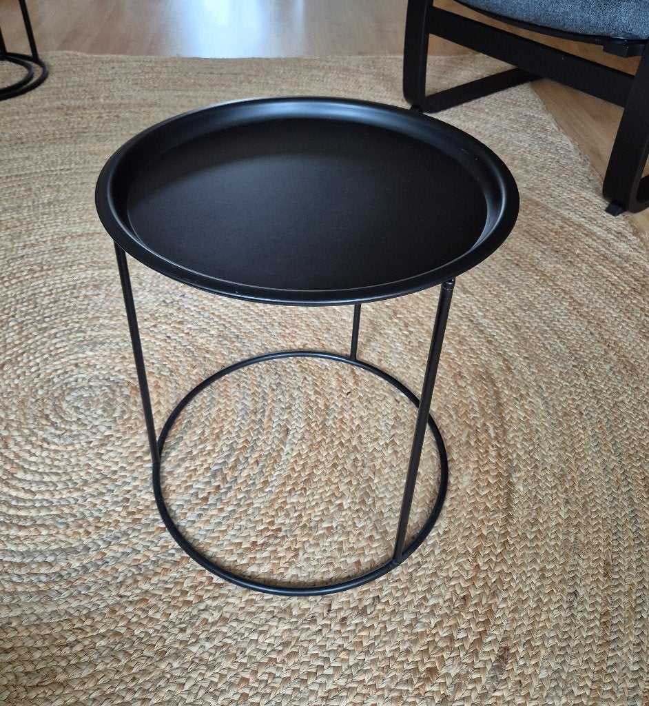 Zwartmetalen bijzettafeltje, Ophalen, Minder dan 45 cm, Minder dan 55 cm, Metaal of Aluminium