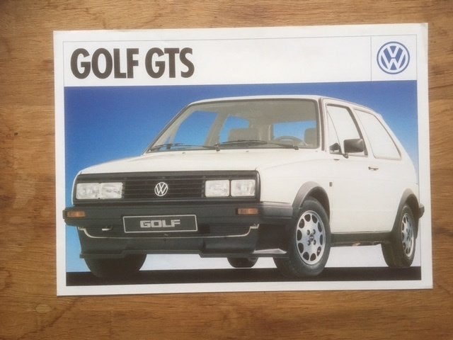 Volkswagen Golf GTS brochure uit 1986, Volkswagen, Ophalen of Verzenden, Zo goed als nieuw, Volkswagen