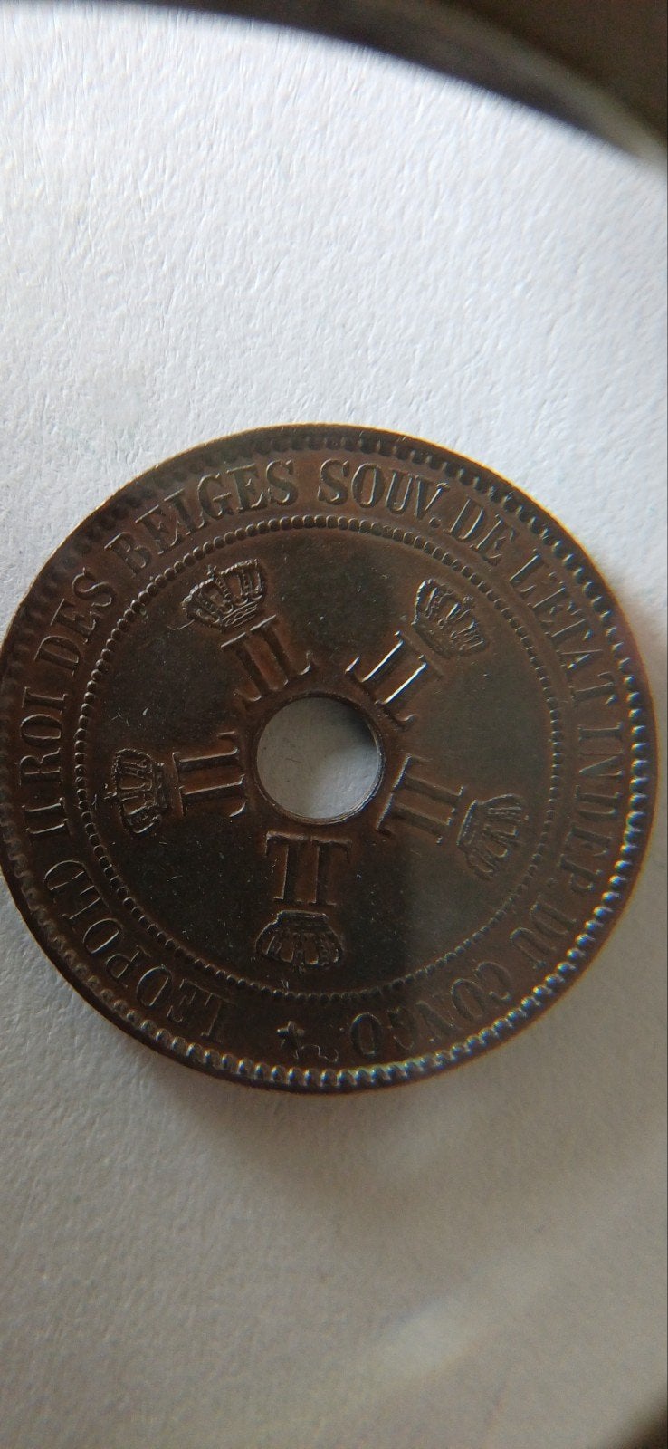 Congo Vrijstaat 10 Centimes 1888 Mooie munt, Ophalen, Overige landen, Losse munt