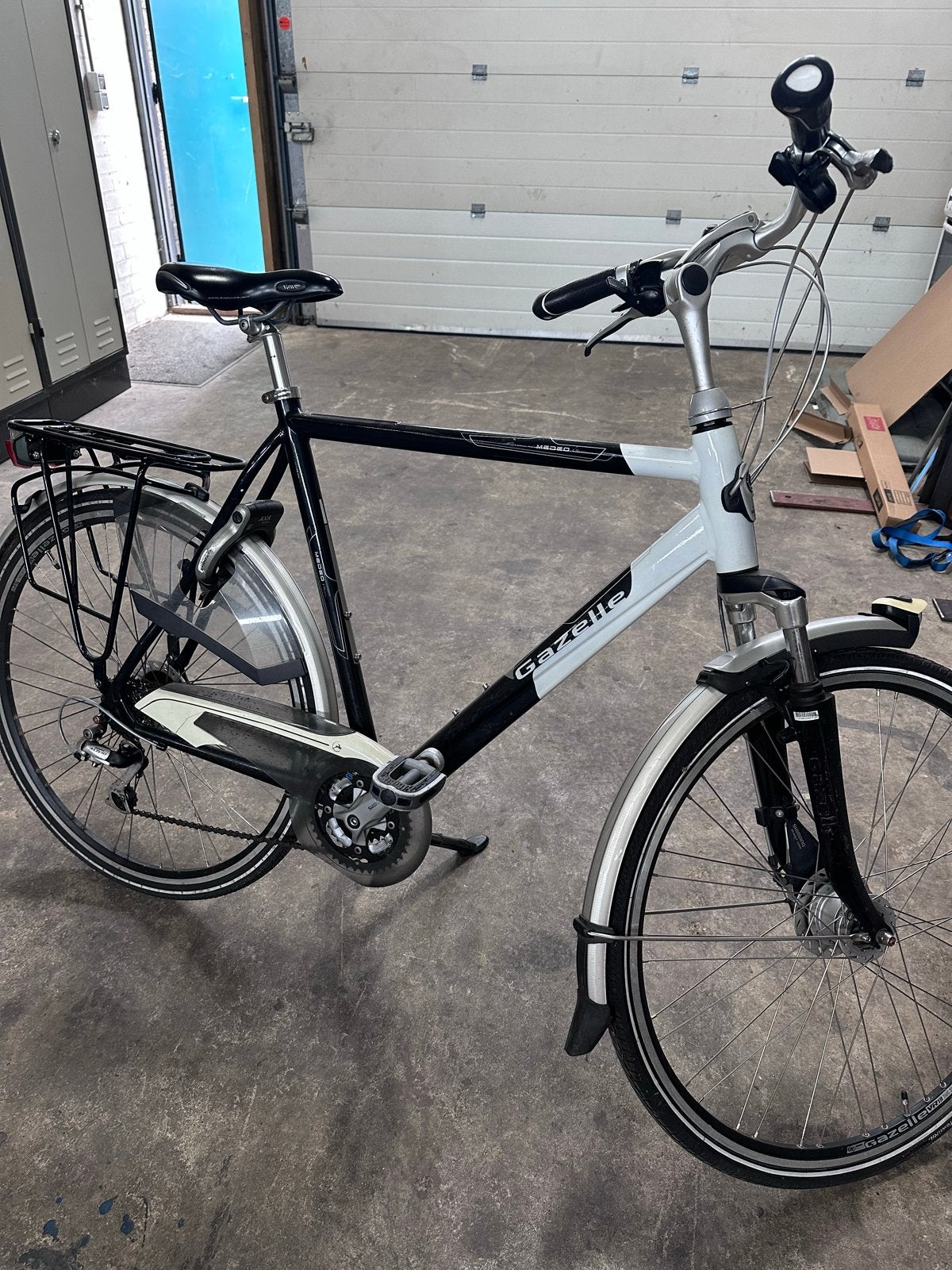Gazelle Herenfiets - Zwart/Wit, Goede Staat, Ophalen, Gebruikt, Velgrem, Versnellingen