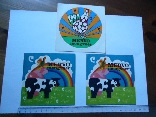 sticker oud Mengvoeders Mervo cebeco agri boer agrarisch vee, Verzamelen, Verzenden, Zo goed als nieuw, Bedrijf of Vereniging