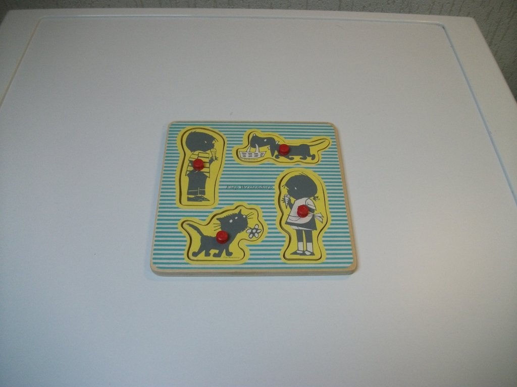 Puzzel Jip en Janneke geel 4 delig, Ophalen of Verzenden, Gebruikt