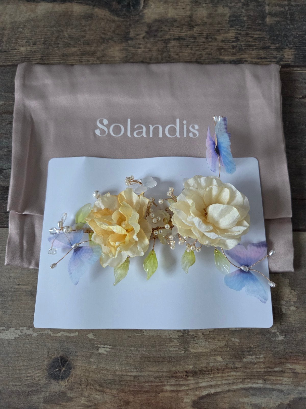 Nieuw / Solandis haarspeld, Kleding | Dames, Trouwkleding en Trouwaccessoires, Solandis, Geel, Nieuw, Ophalen of Verzenden
