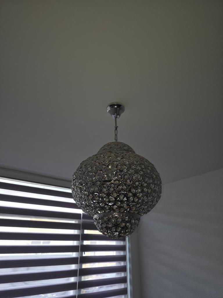 Prachtige  Hanglamp met Kristallen 2 grote 1 klein, Ophalen, 50 tot 75 cm, Oosters, Glamour, Klassiek, Zo goed als nieuw