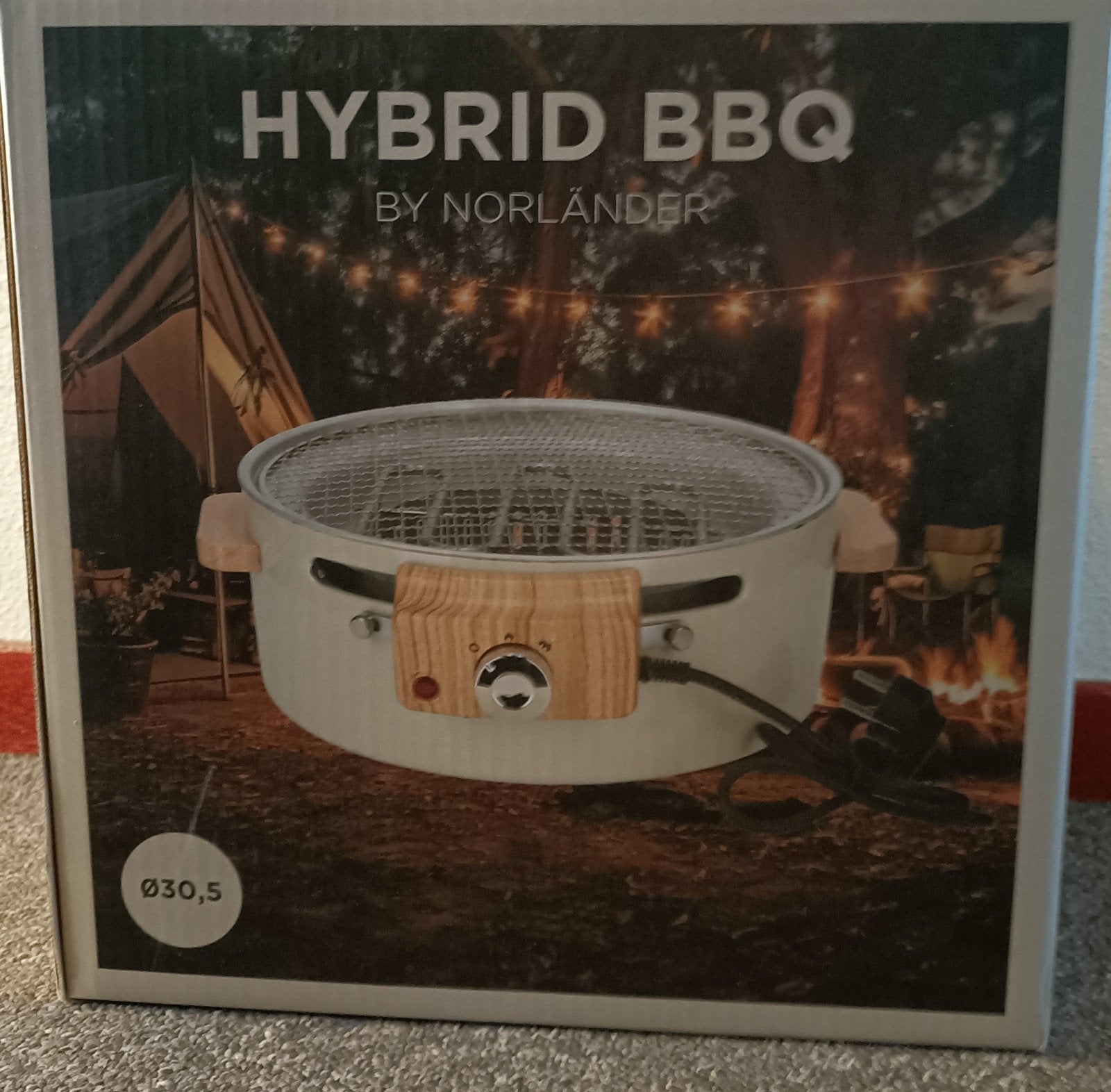 Norländer Hybride BBQ - Elektrisch en Houtskool Ø30,5, Ophalen of Verzenden, Nieuw, Norländer