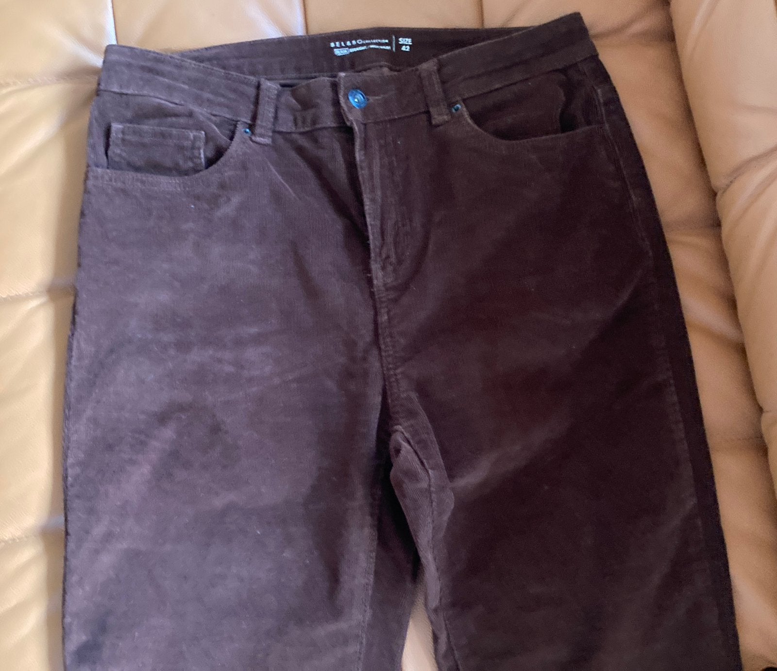 * Nieuwe bruin rib fluwelen corduroy broek mt 40 - KOOPJE!!, Kleding | Dames, Maat 38/40 (M), Bruin, Bel & Bo, Nieuw