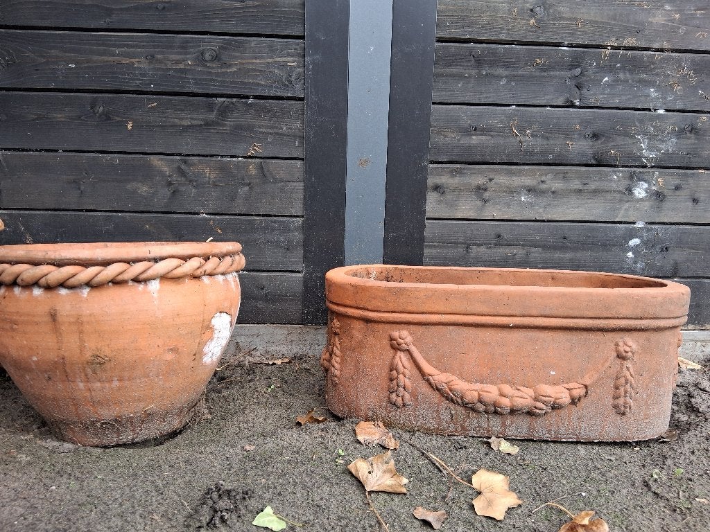 Terracotta potten, Tuin en Terras, Gebruikt, Rond, Minder dan 40 cm, Tuin