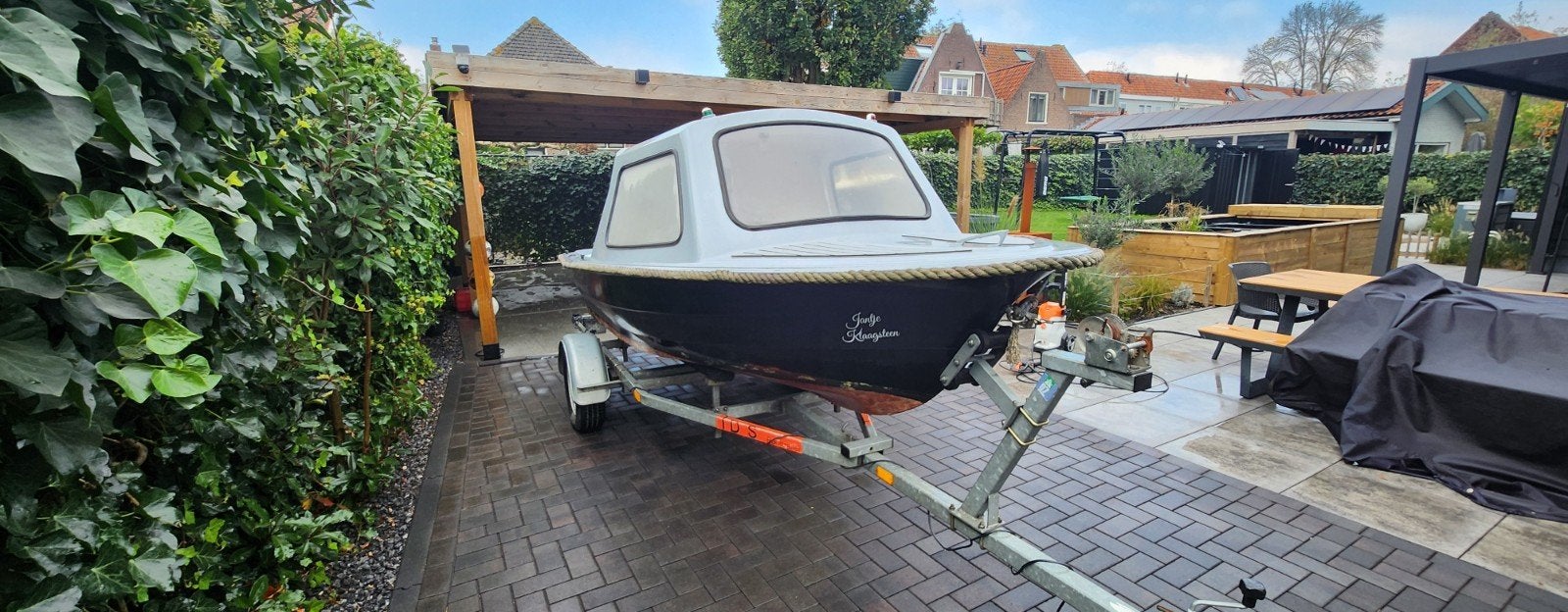 Leuke placom kajuitboot met Johnson buitenboordmotor en trai, Ophalen, Overige merken, Gebruikt, Kajuitboot
