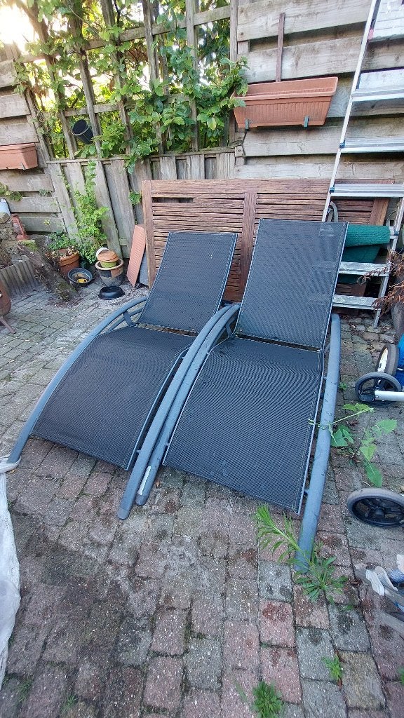 Verstelbare tuin ligbedden, Ophalen, Gebruikt, Aluminium, Verstelbaar
