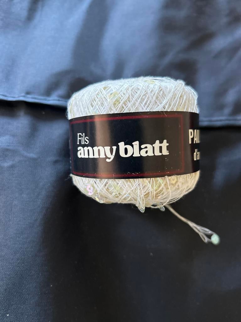 Anny Blatt Paillettes garen, wit met glitters, Hobby en Vrije tijd, Ophalen of Verzenden, Nieuw, Breien of Haken, Wol of Garen