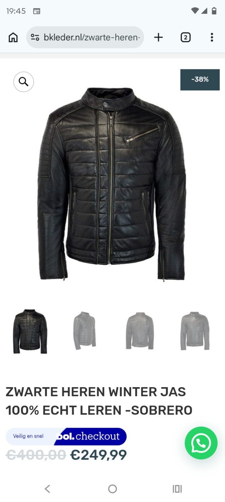 BK Leder Zwarte Heren Winter Jas 100% Echt Leer, Kleding | Heren, Zwart, Ophalen of Verzenden, Zo goed als nieuw, BK Leder