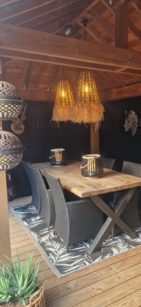 Bohemium ibizastyle rieten lamp, Ophalen of Verzenden, Nieuw, Minder dan 50 cm