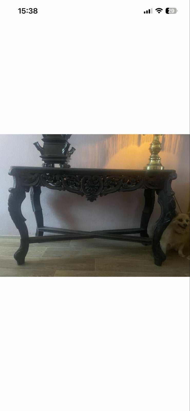 Antieke Console site table - Rijkelijk Gesneden Hout, Ophalen of Verzenden