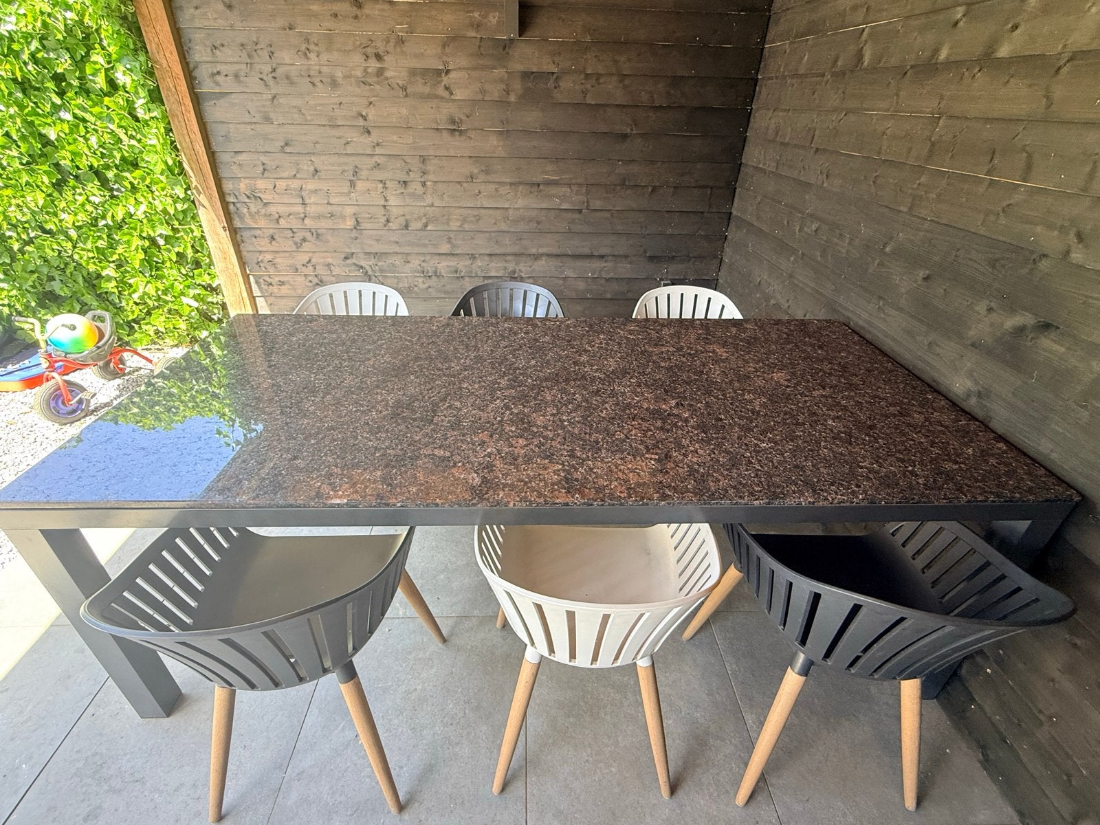 Buiten tafel graniet/natuursteen Baltic Brown, Ophalen, Gebruikt, Rechthoekig, Overige materialen
