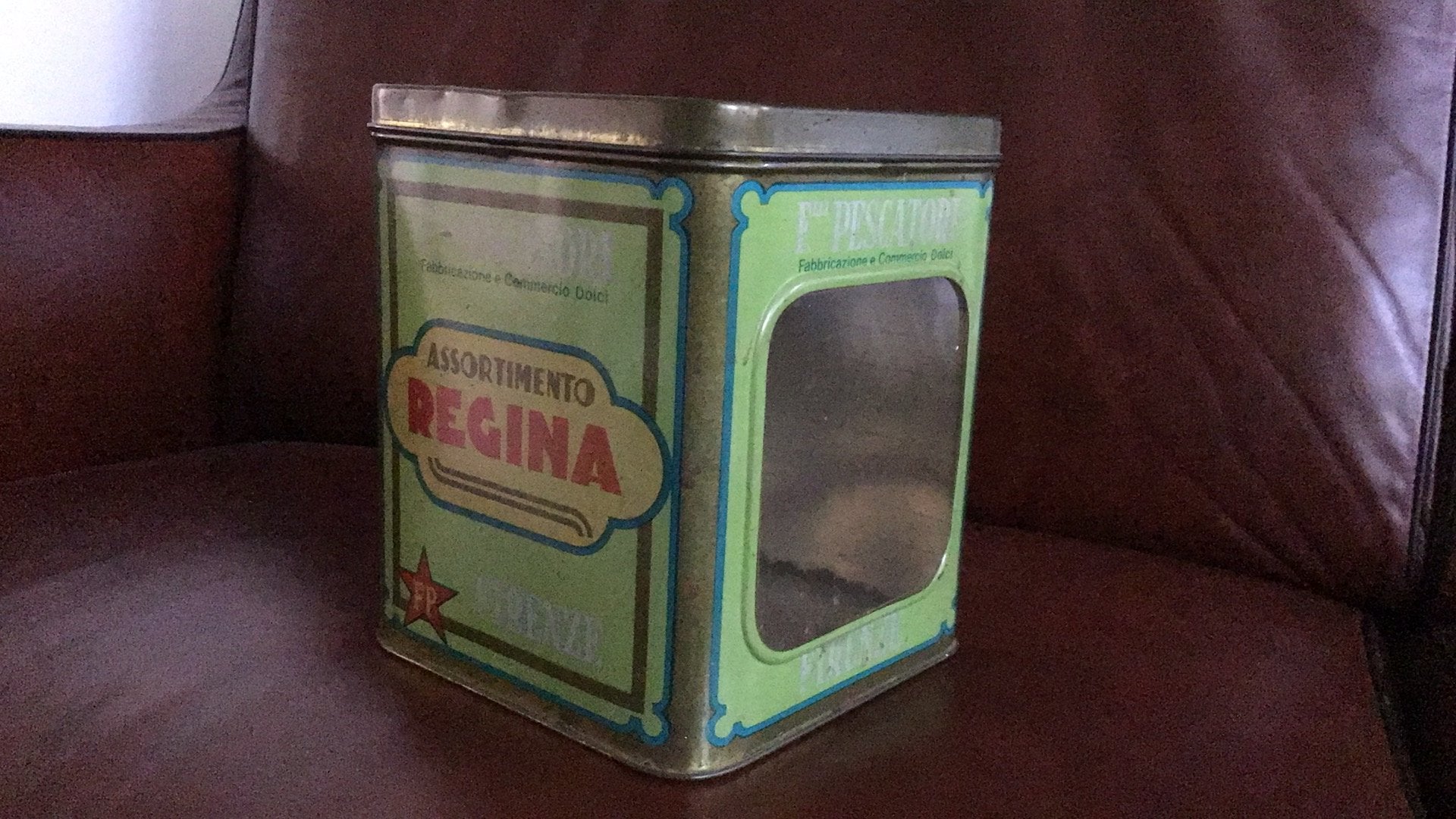 Vintage Pescatori Firenze Regina koekblik met kijkvenster, Verzamelen, Ophalen of Verzenden, Gebruikt, Overige