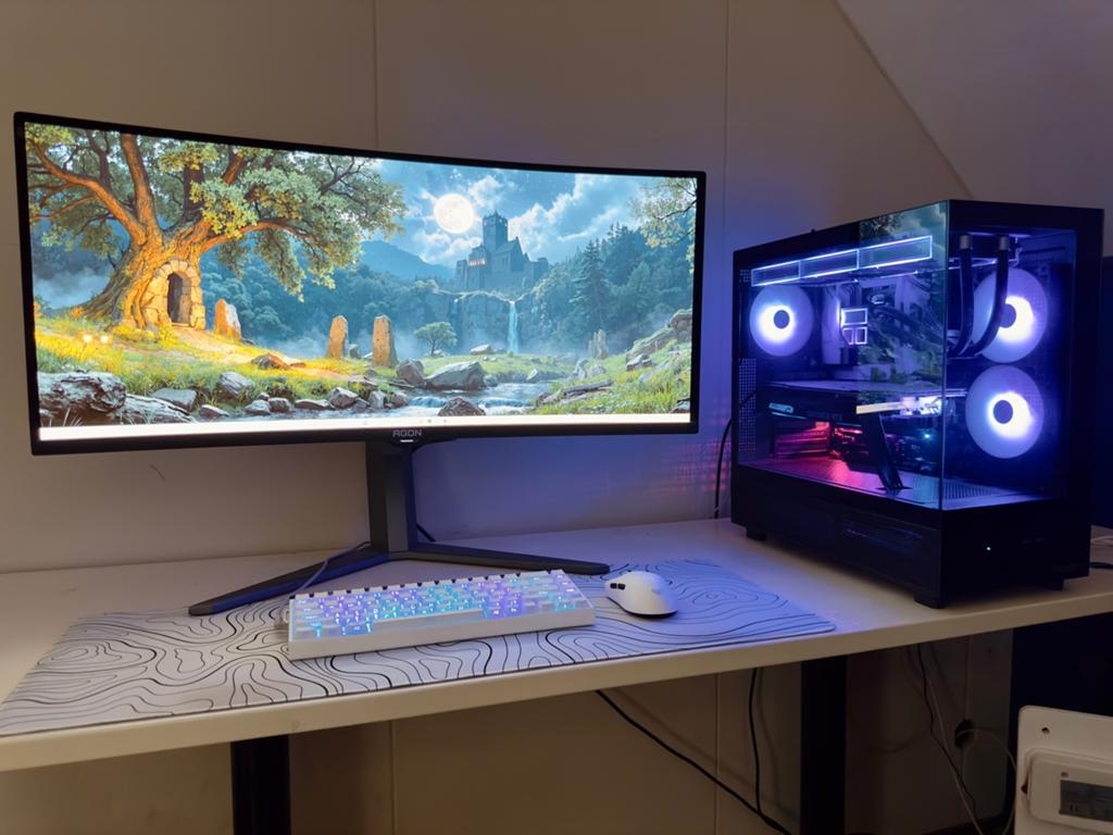Gaming Setup met OLED Ultrawide Monitor, 32 GB, Zo goed als nieuw, Gaming, SSD