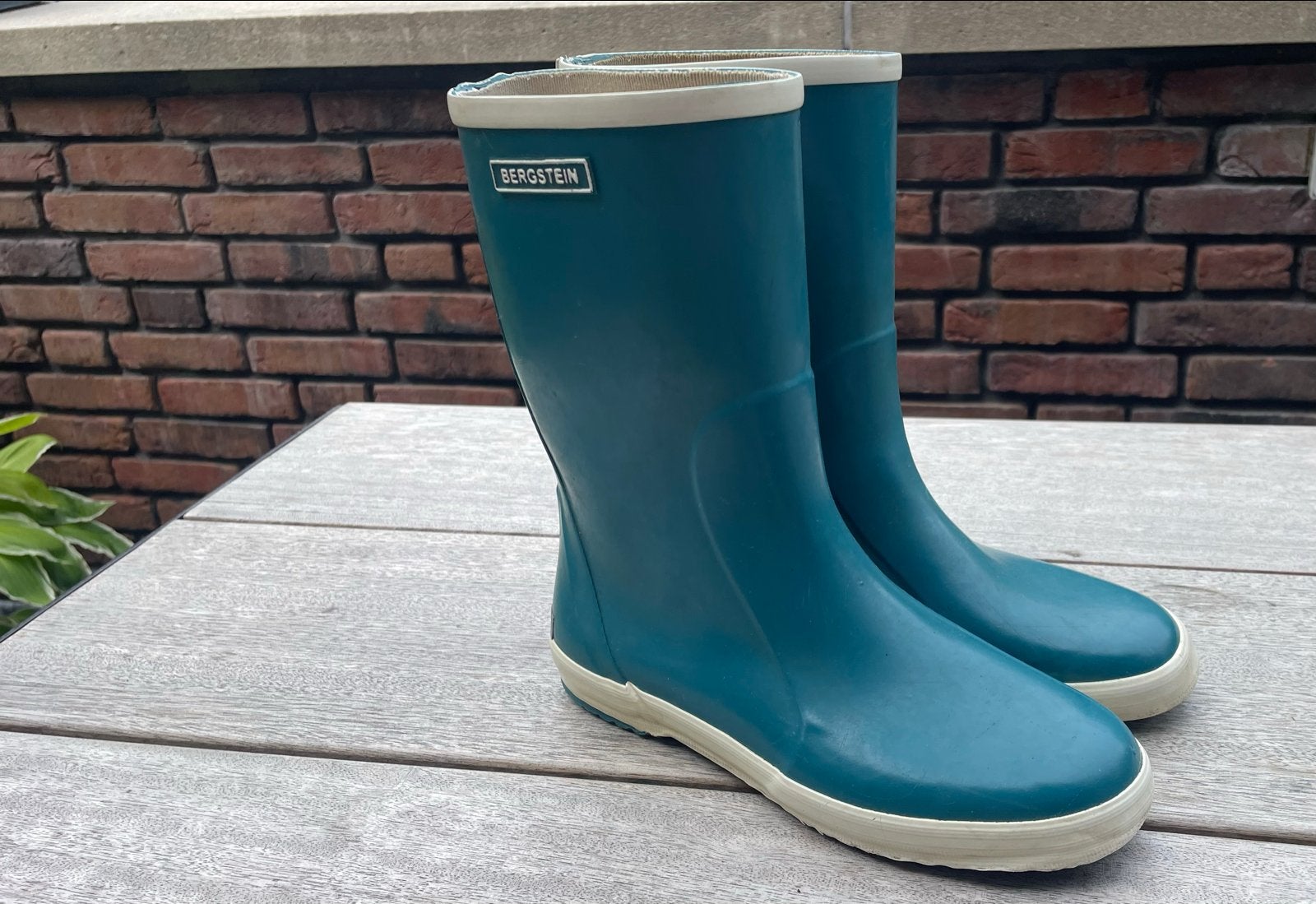 Bergstein regenlaarzen - Blauw/groen petrol maat 35, Gebruikt, Jongen of Meisje, Ophalen of Verzenden, Laarzen
