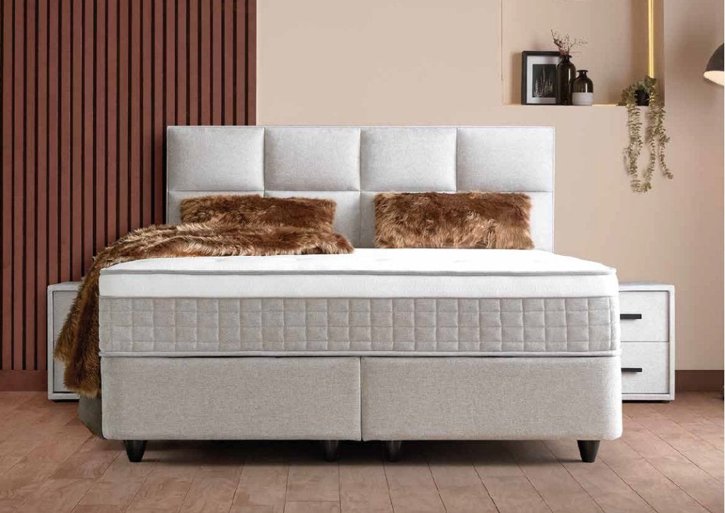 Ayana 2-persoons opbergbed - Beige, Huis en Inrichting, Niet ingevuld, Niet ingevuld, Niet ingevuld