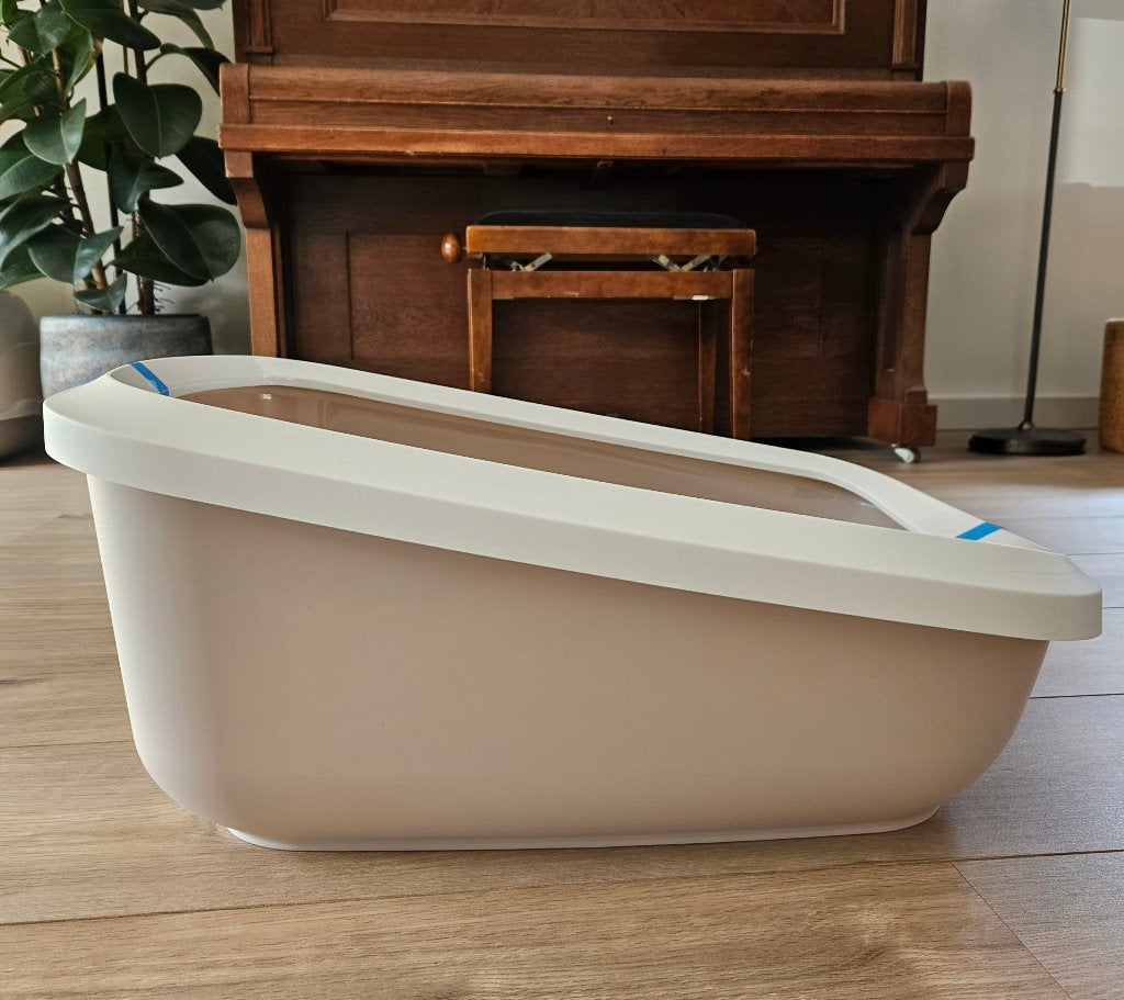 Savic Aseo Jumbo Kattenbak met hoge rand, Mokka/Wit, Ophalen of Verzenden, Nieuw, Open