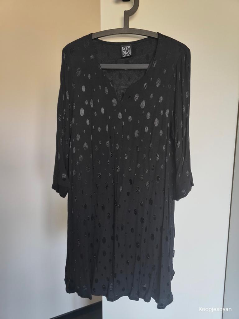 Pont Neuf jurk met flock dots – maat M, Zwart, Maat 46/48 (XL) of groter, Nieuw, Ophalen of Verzenden