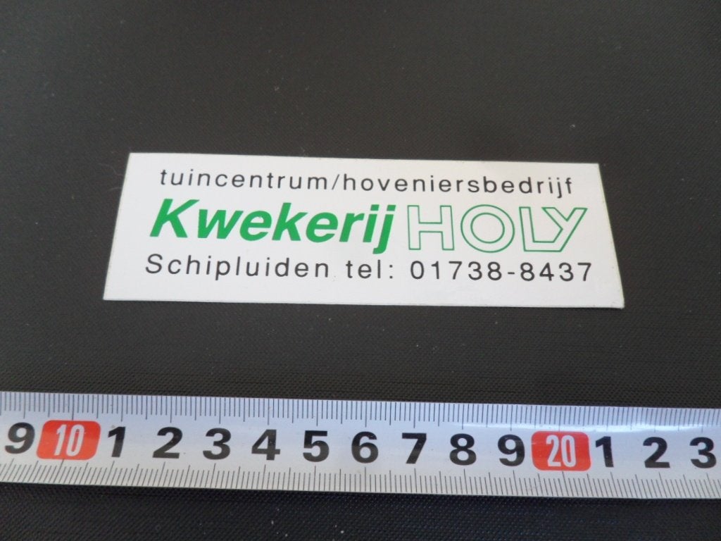sticker Schipluiden KWEKERIJ HOLY tuincentrum Hoveniersbedri, Ophalen, Zo goed als nieuw
