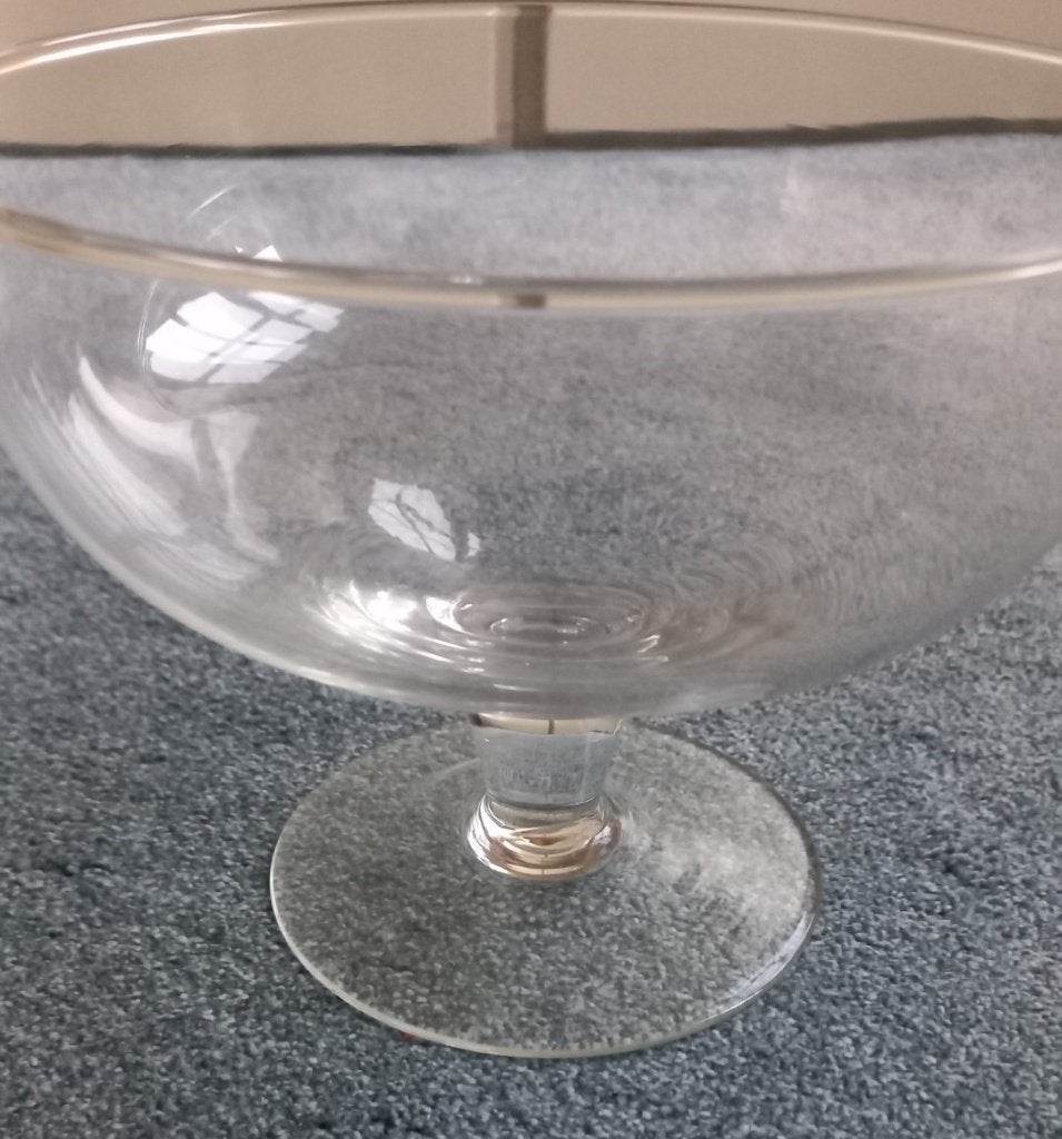 2 Glazen Bokalen rond 20 cm. hoog 15 cm. voet 12 cm., Ophalen, Gebruikt