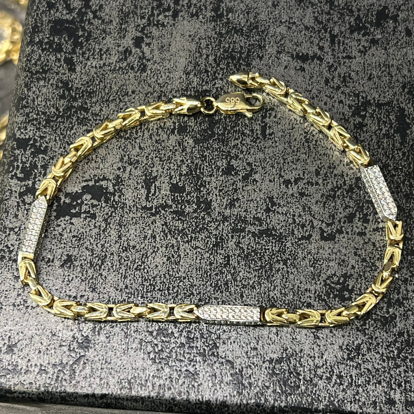 14k gouden armband koningsschakel nieuw, Ophalen of Verzenden, Zo goed als nieuw, Goud