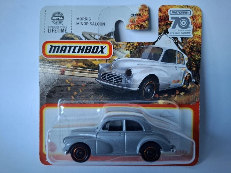 Morris Minor Saloon zilvergrijs Left Hand Drive Matchbox 3", Ophalen of Verzenden, Nieuw, Auto