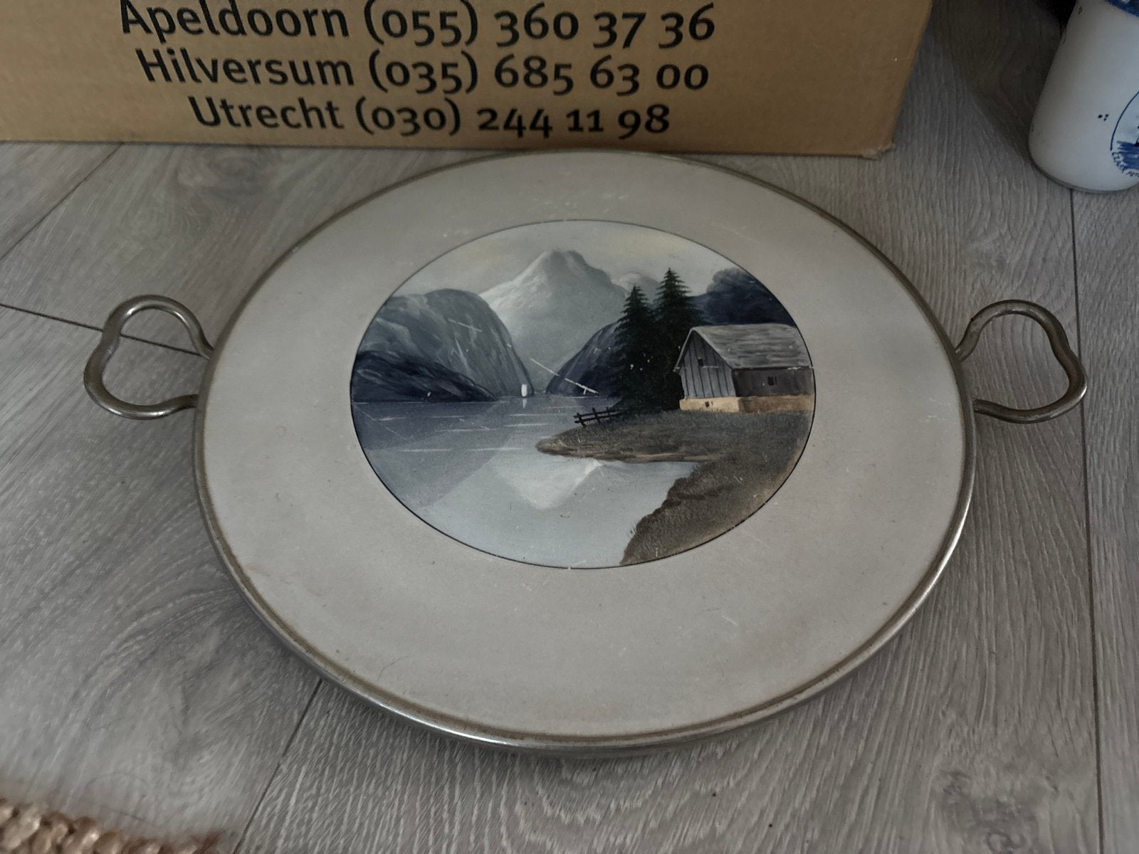 Vintage Fürstenberg wandbord - Boerderijlandschap jaren '60, Antiek en Kunst, Antiek | Wandborden en Tegels, Ophalen of Verzenden