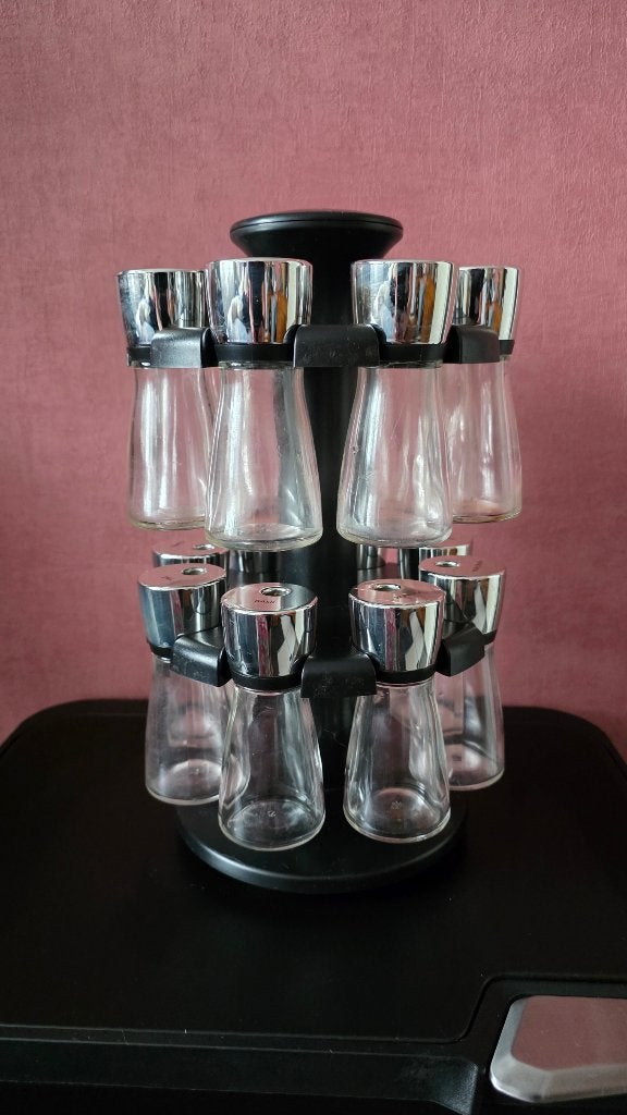 Cole & Mason🌿Kruidenrek met 16 potjes🌿In Hele Mooie Staat, Ophalen, Zilver, Glas, Overige typen