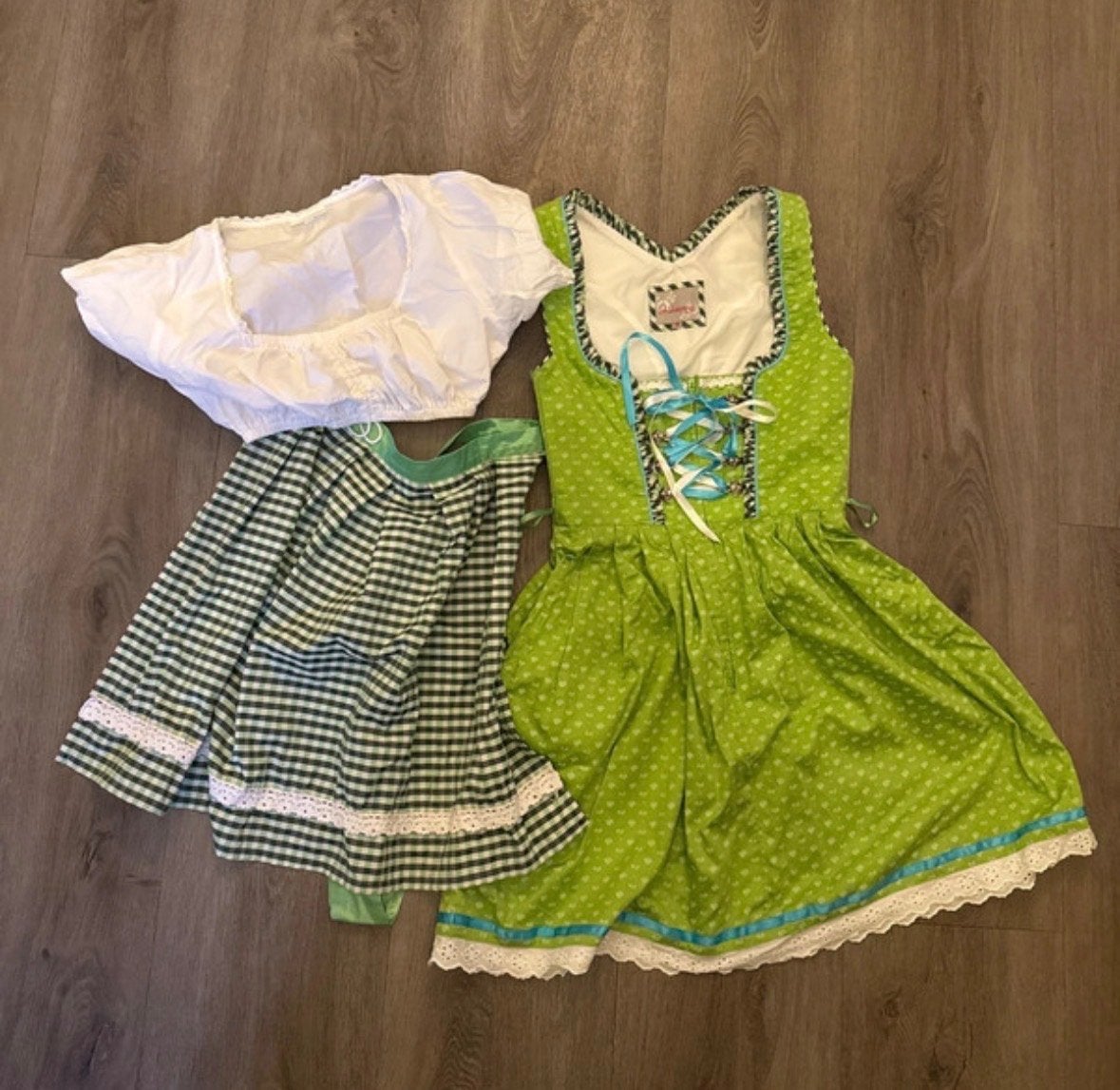 Stockerpoint Tiroler Dirndl Jurk Maat 36 met Blouse Maat 34, Kleding | Dames, Ophalen of Verzenden, Gedragen, Maat 36 (S), Groen