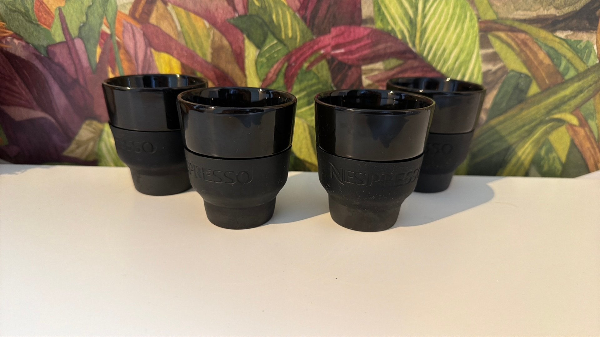4 nespresso espresso kopjes, Ophalen of Verzenden, Overige stijlen, Kop(pen) en/of Schotel(s), Glas