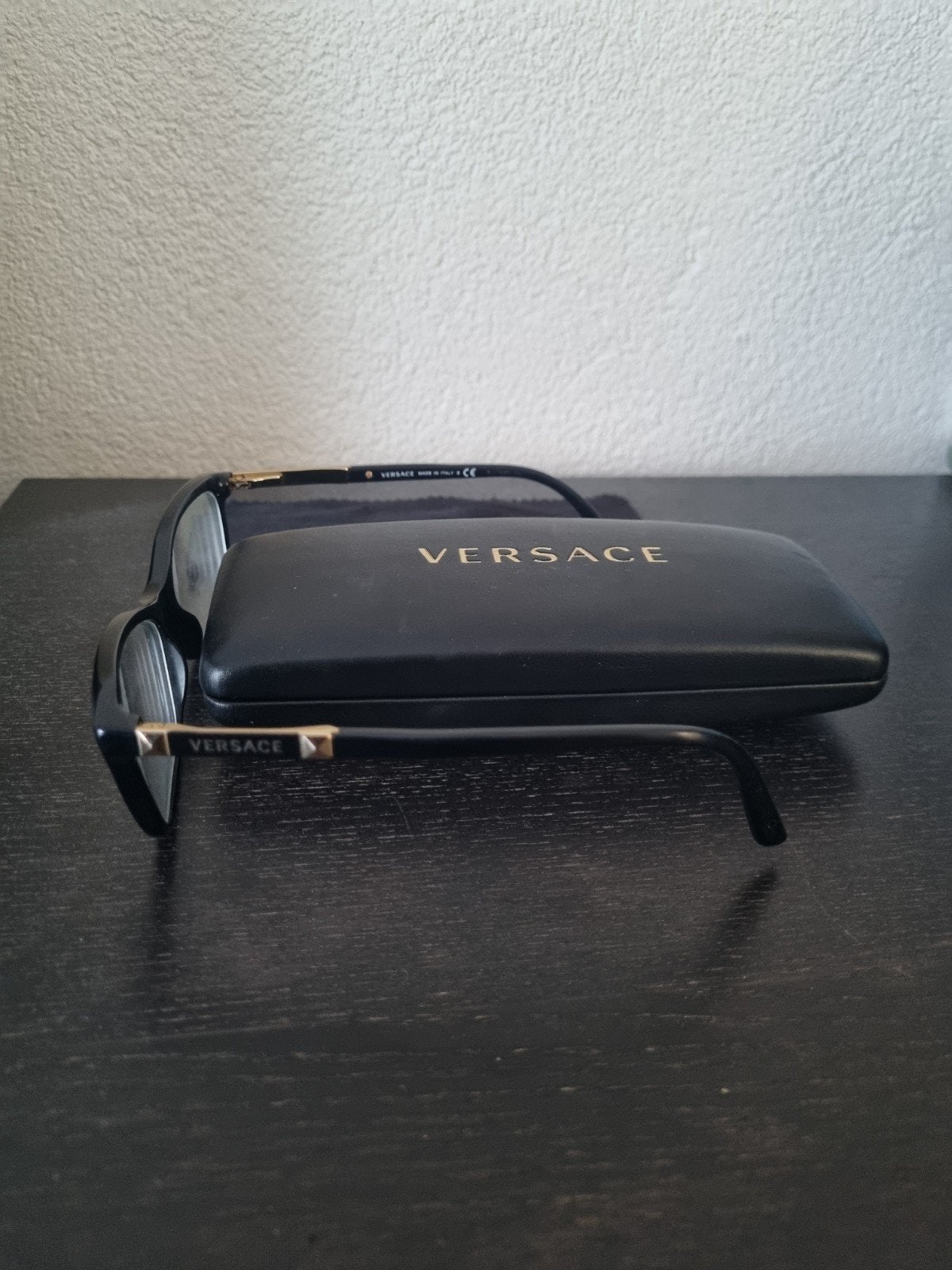 Versace lees bril met etui, Gebruikt, Zwart, Gianni Versace, Ophalen of Verzenden