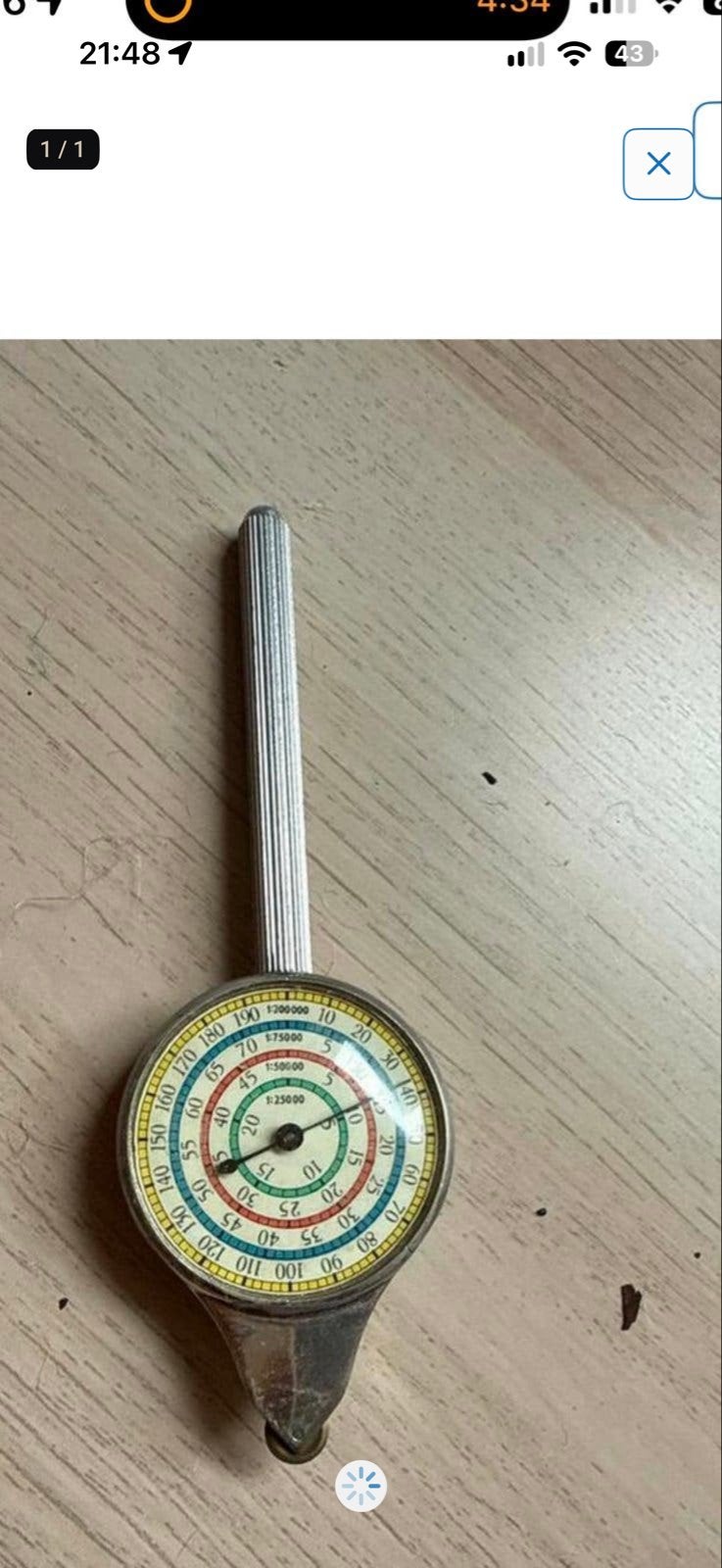 Vintage Kaartmeter / Curvimeter - Nauwkeurig en Compact, Antiek en Kunst, Ophalen