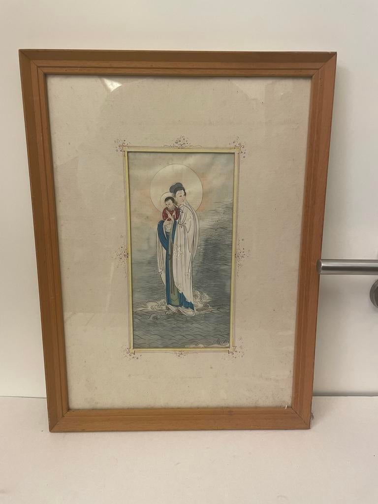 DOOS 3 - Aziatische aquarel van een heilige dame, Ophalen of Verzenden