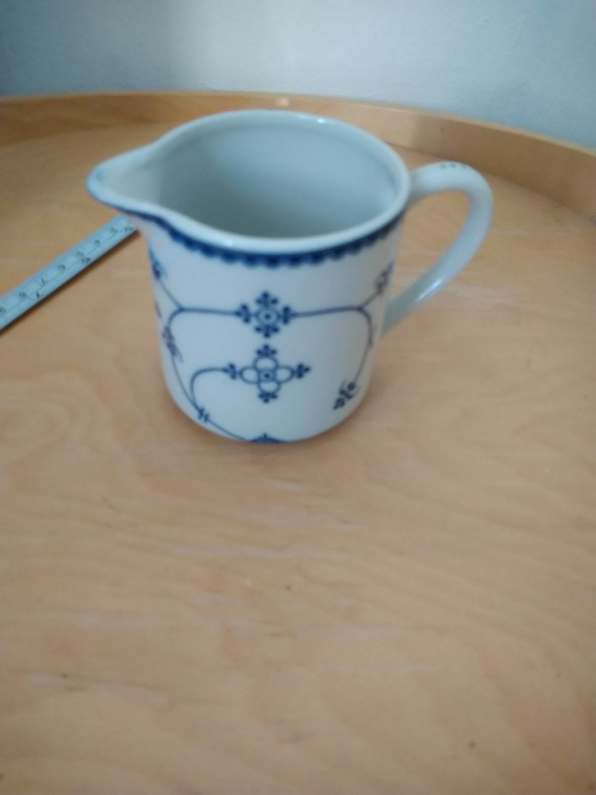 Melkkannetje blauw wit indian blue, Ophalen of Verzenden