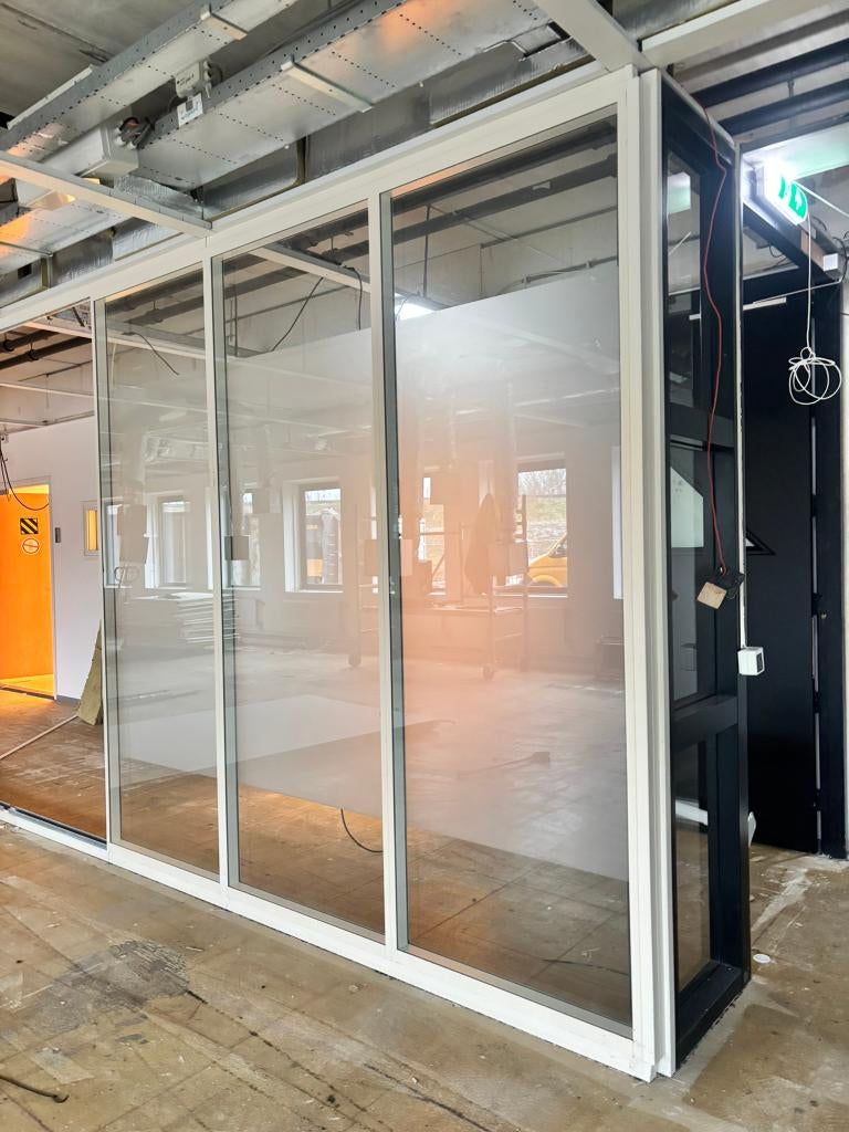 10 m1 cassette glaswand systeemwand – dubbel volglas wand, Ophalen, Gebruikt, 80 tot 120 cm, 160 cm of meer
