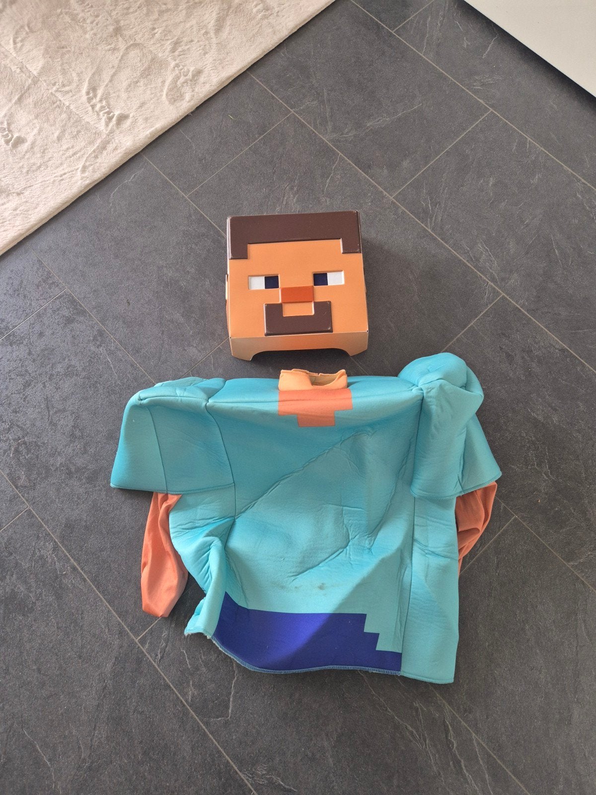 Verkleedpak Steve van Minecraft, Verzenden, Zo goed als nieuw, 134 t/m 140, Jongen of Meisje