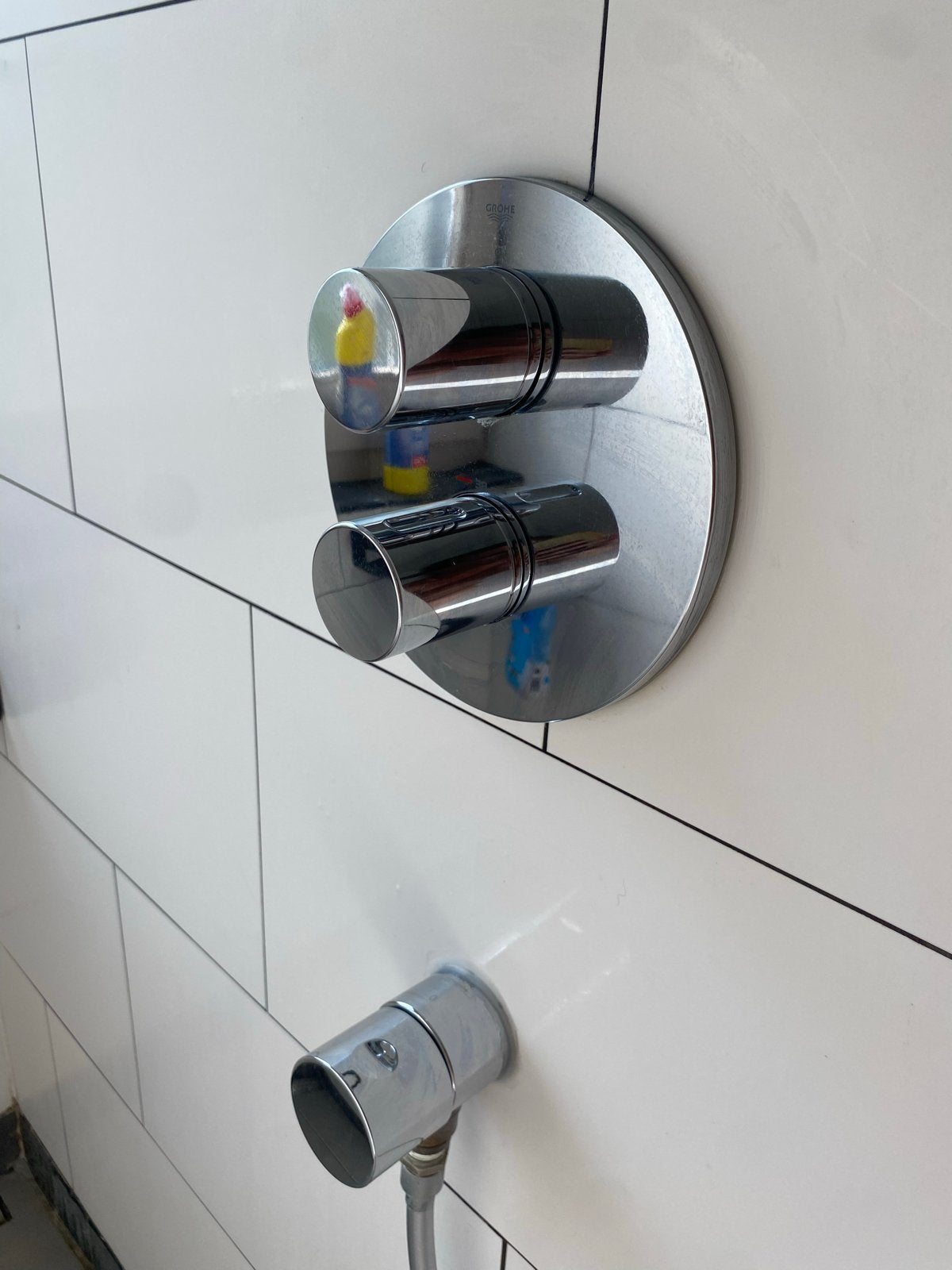 Grohe + Hansgrohe inbouw regendouche set, Ophalen, Gebruikt, Met douche