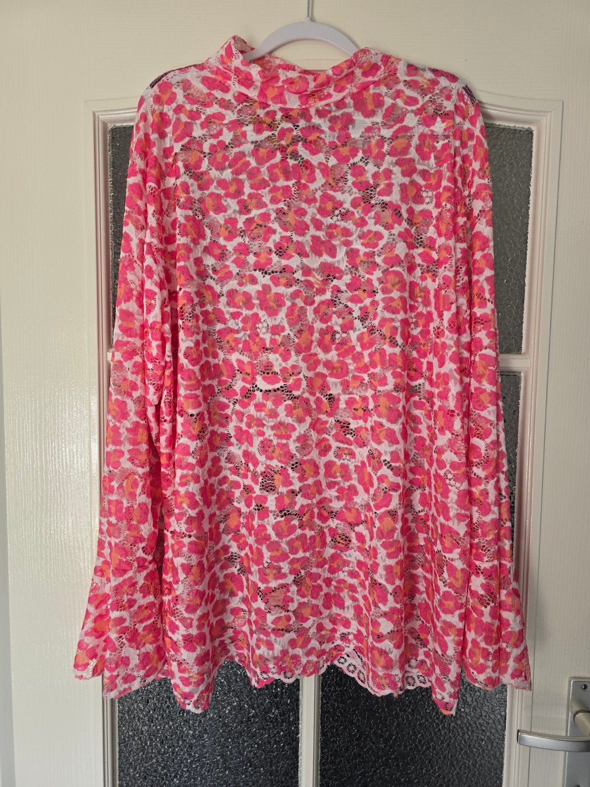 Nieuw kanten blouse neon 44 46 48 SALE, Ophalen of Verzenden, Nieuw, Maat 46/48 (XL) of groter, Roze