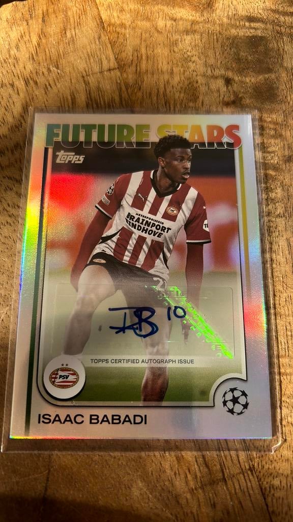 Isaac babadi psv topps autograph, Ophalen of Verzenden, Zo goed als nieuw, PSV, Poster, Plaatje of Sticker