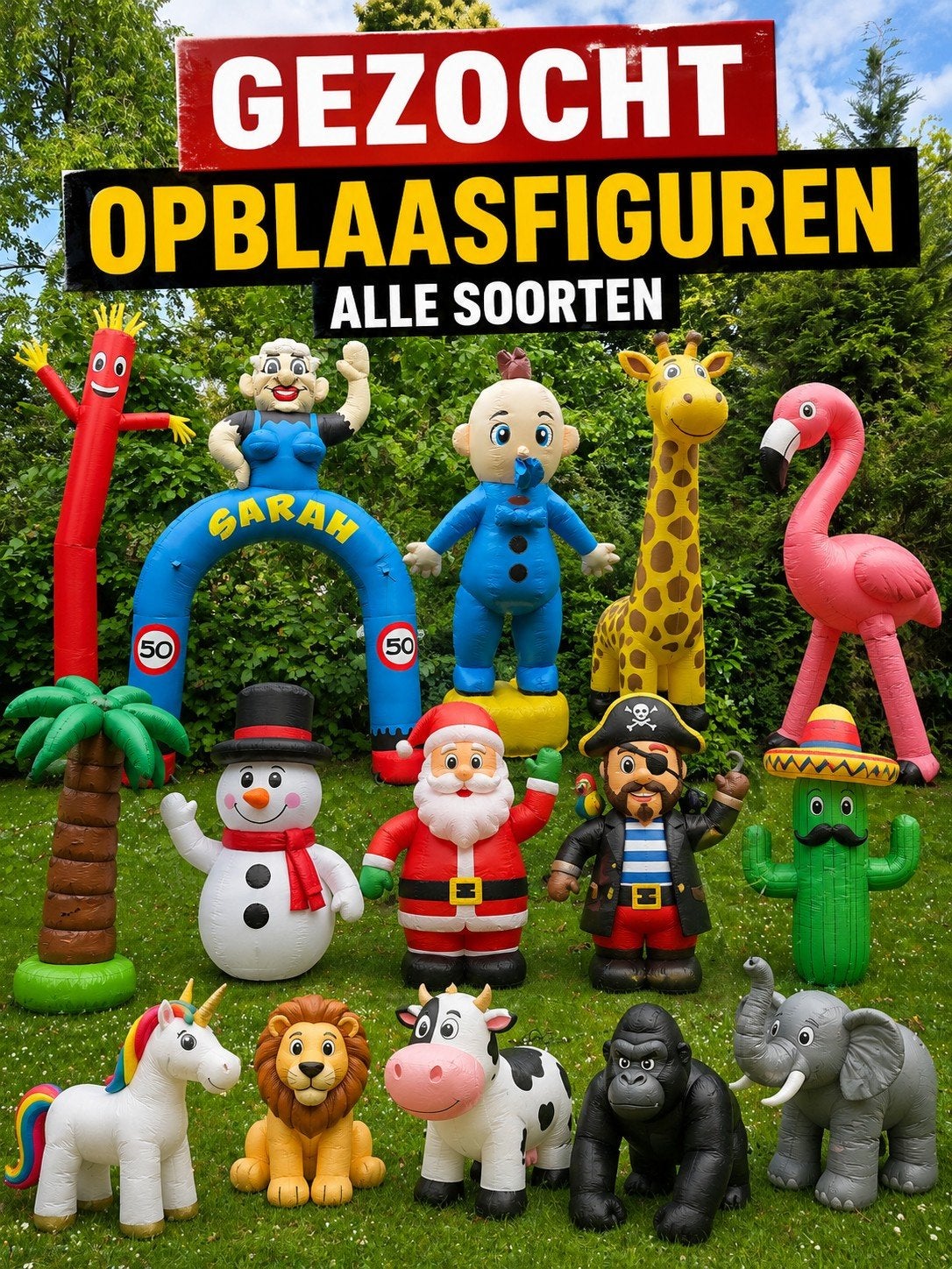 Opblaasfiguren: Abraham, Sarah, Kerstman en meer!, Ophalen