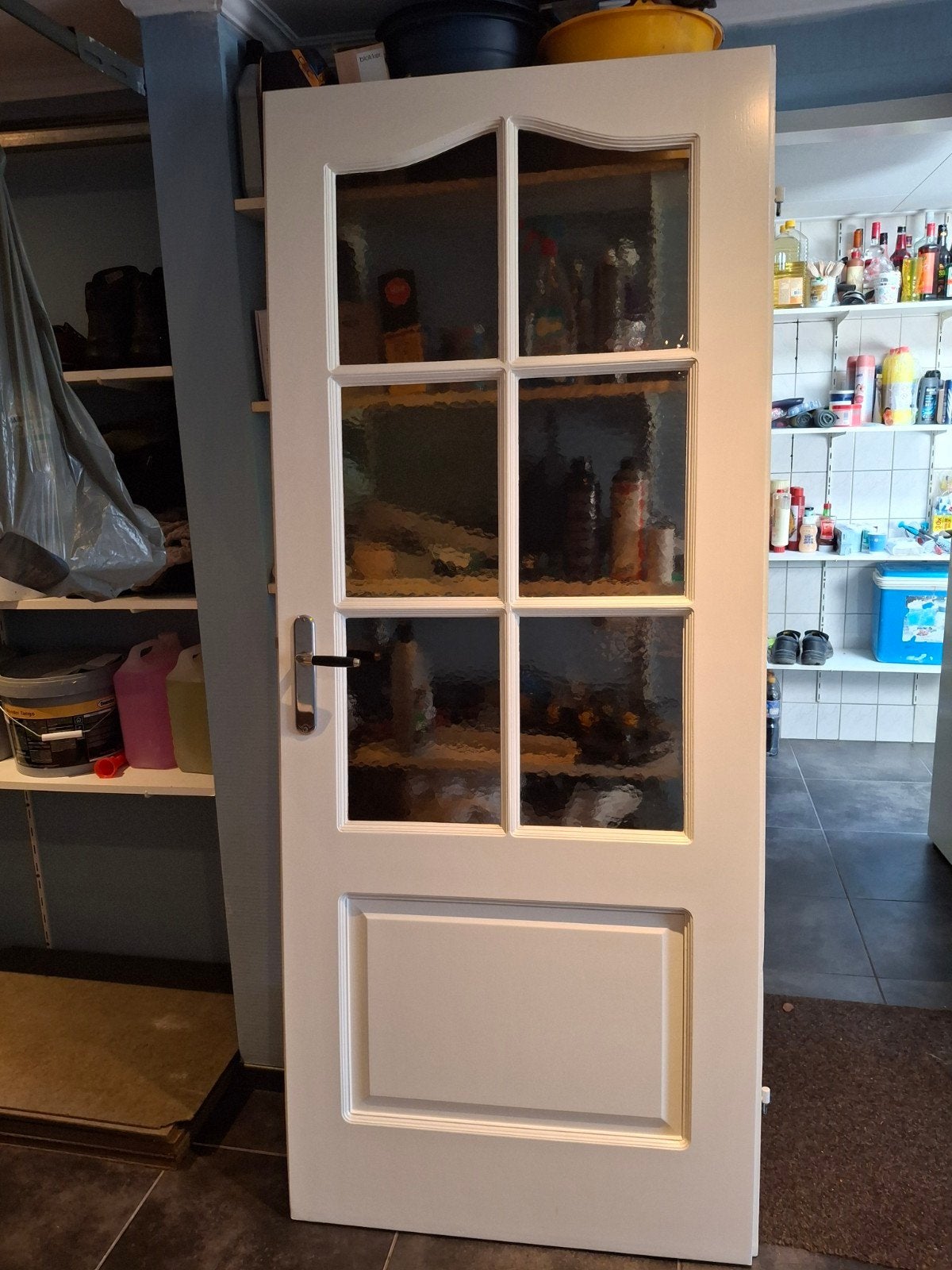 Gratis Opdekdeur met mat brons glas, linksdraaiend 201x83 cm, Ophalen, Gebruikt, 80 tot 100 cm, Binnendeur