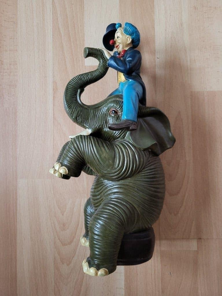 Circus / Beeld olifant met clown., Verzamelen, Beelden en Beeldjes, Zo goed als nieuw, Dier, Ophalen