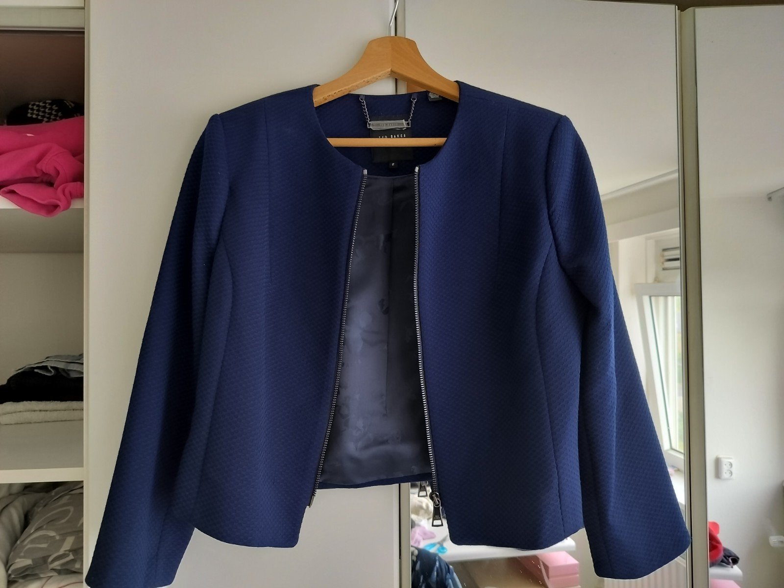Ted Baker Donkerblauw Jasje - Maat S, Blauw, Ophalen of Verzenden, Zo goed als nieuw, Jasje