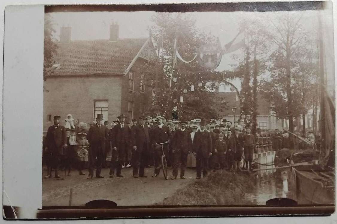 Fotokaart Feest te Bleiswijk 1906 - No 7 Ereboog Notabelen, Ophalen of Verzenden, Voor 1920, Ongelopen, Zuid-Holland