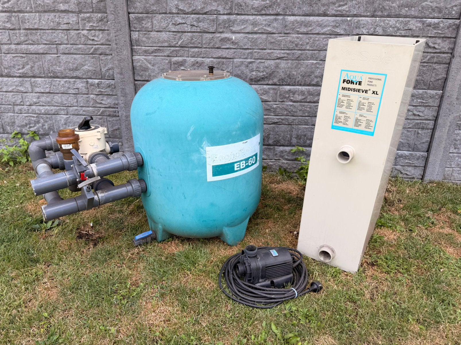 Compleet filter vijver OASE Neptun 12m3, MidiSieve XL + EB60, Ophalen of Verzenden, Gebruikt, Vijverfilter