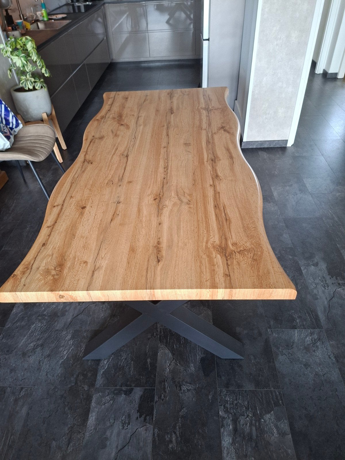 boomstam eettafel, Ophalen, Nieuw, 50 tot 100 cm, 150 tot 200 cm