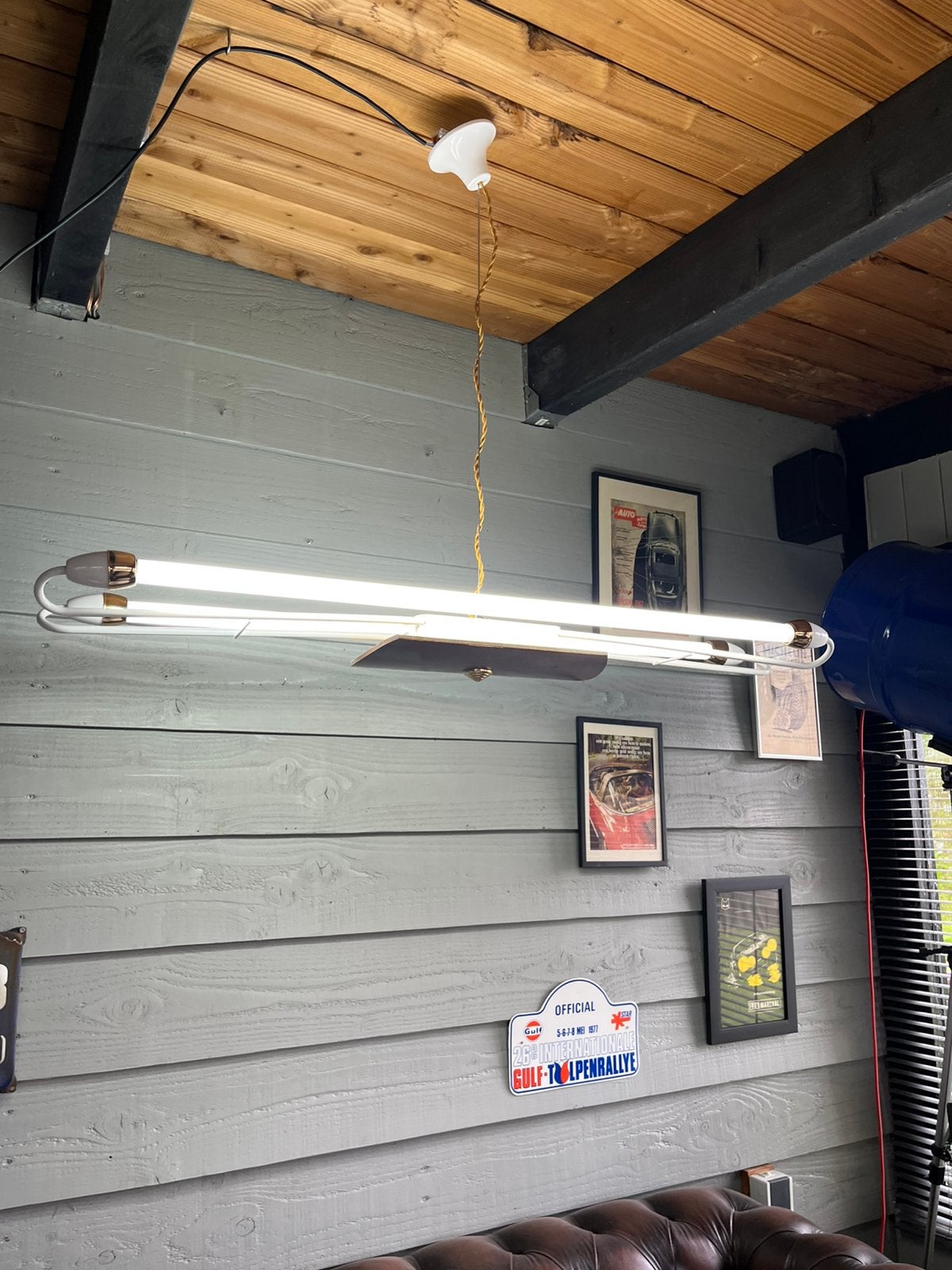Vintage Hollywood regency style tl tube lamp, Gebruikt, G13 (TL), Vintage hollywood regency, Ophalen of Verzenden