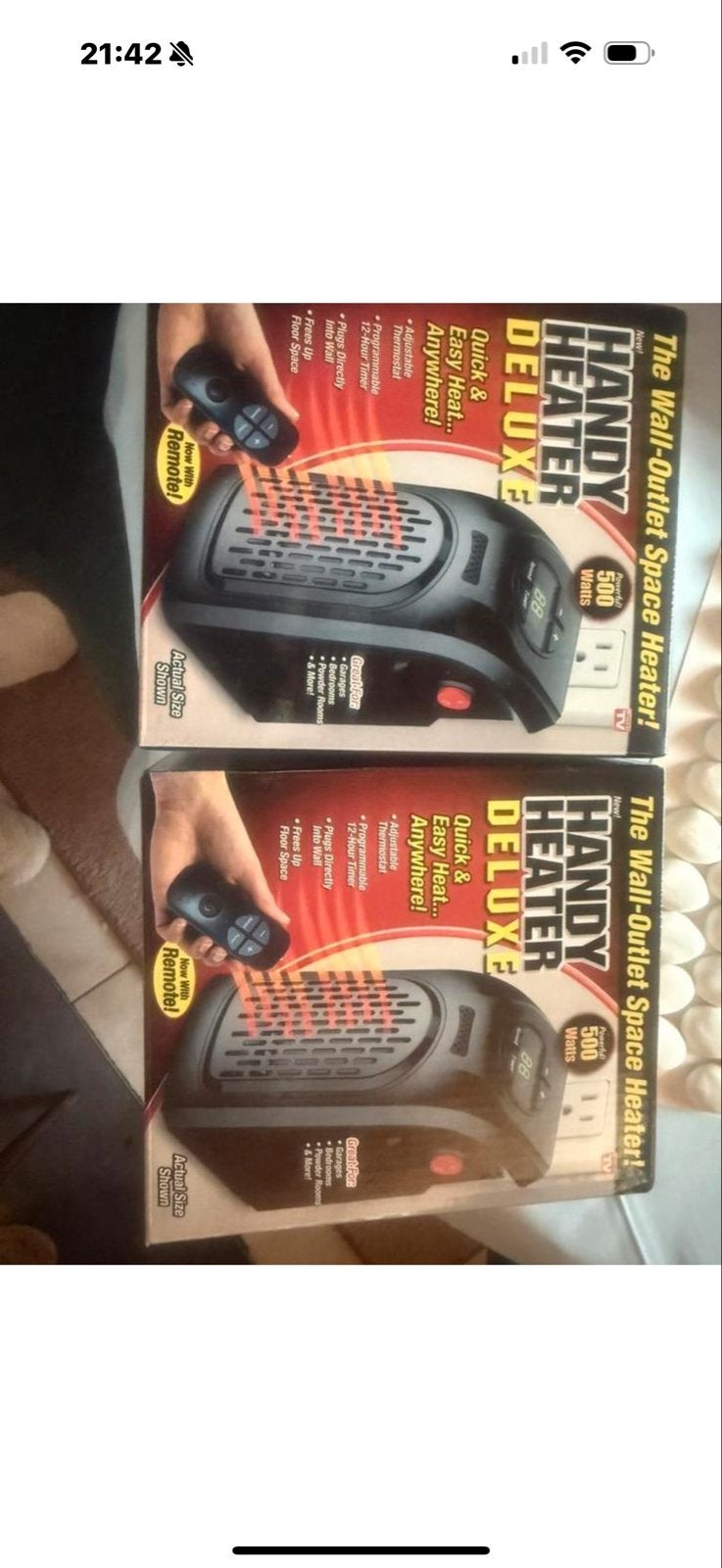 2x Handy Heater Deluxe - Nieuw in verpakking, Ophalen, Nieuw, 200 tot 500 watt, Kachel